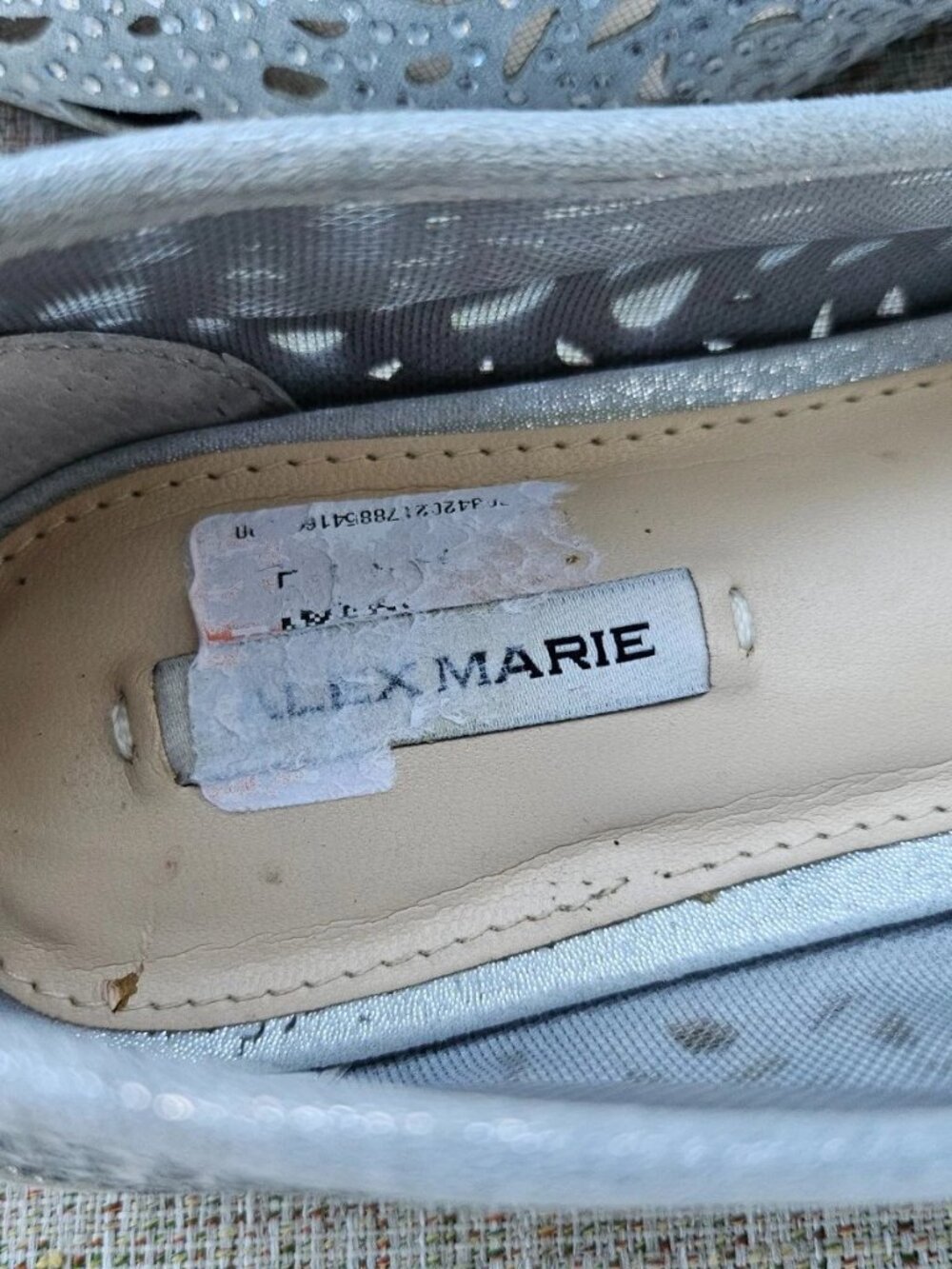 Alex Marie Women Sandal Altana Metallic Laser-Cut Rhinestone Flats Shoe Size 7.5 - Picture 9 of 10
